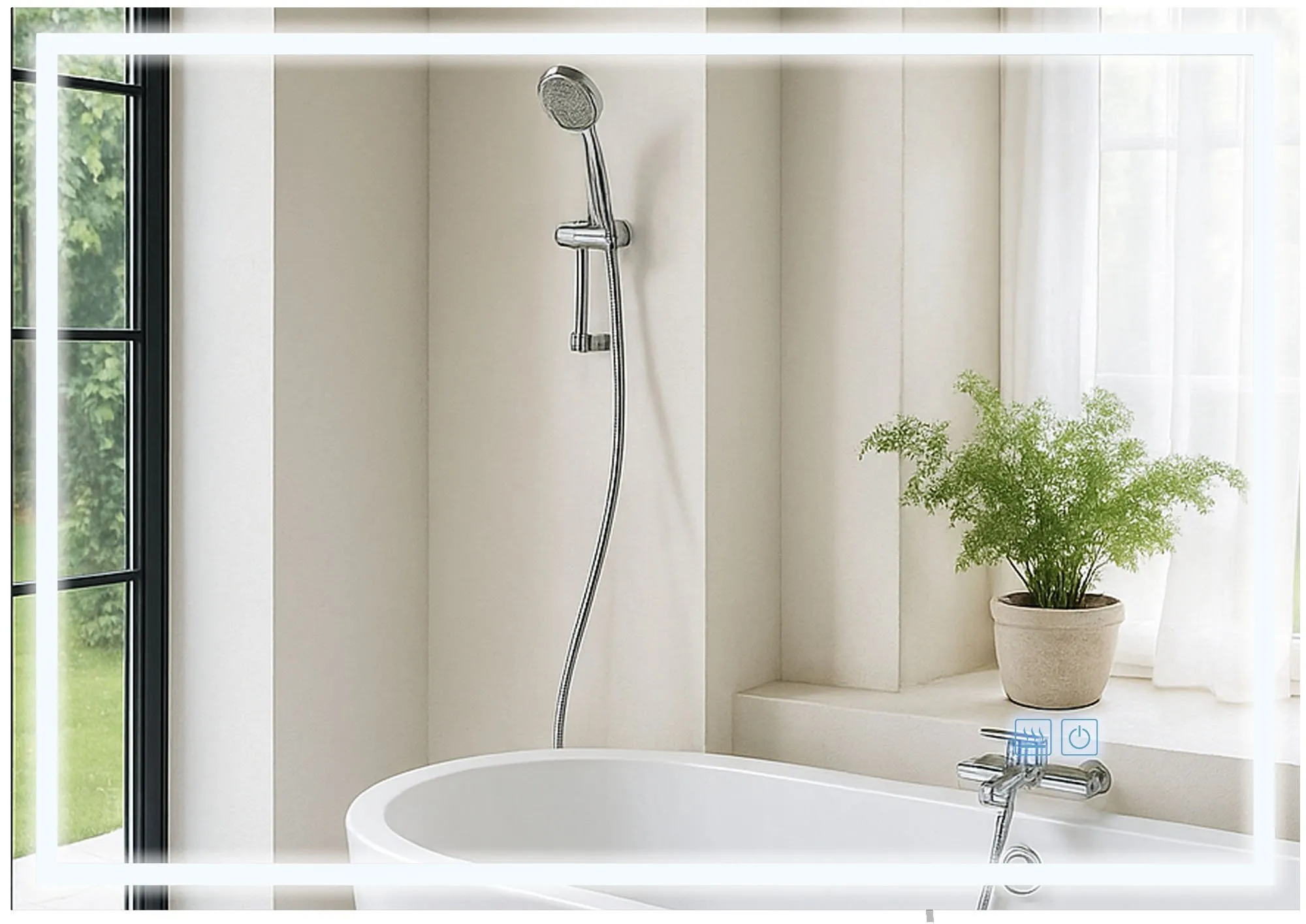 Badspiegel Jaffrey LED 100x70 cm Klarglas