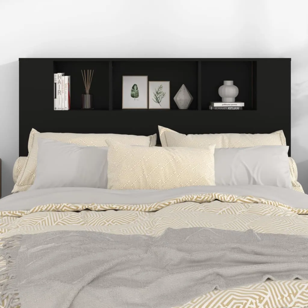 Kopfteil-Regal 140 x 18,5 x 104,5 cm Schwarz Holzwerkstoff