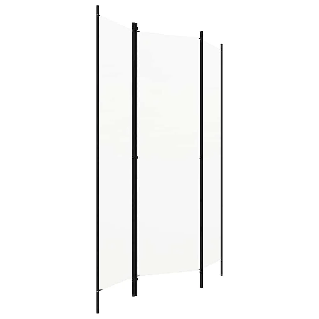 3-teiliger weißer Raumteiler 150x180 cm mit Stoffschirm