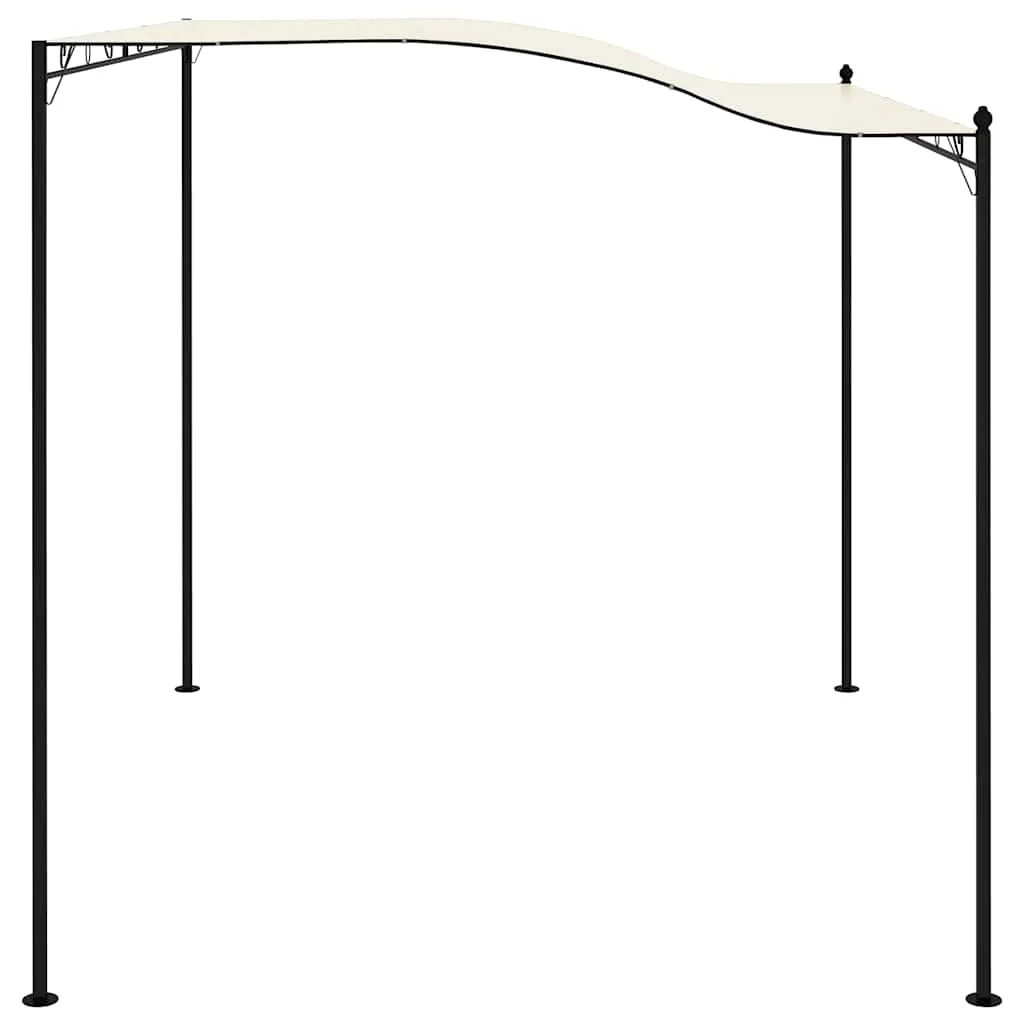 Pavillon mit Stahlrahmen und Polyesterdach 3x2,4 m Cremeweiß Schwarz