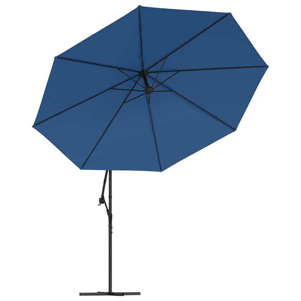 Eleganter Sonnenschirm 350x268 cm in Blau mit Kurbelmechanismus