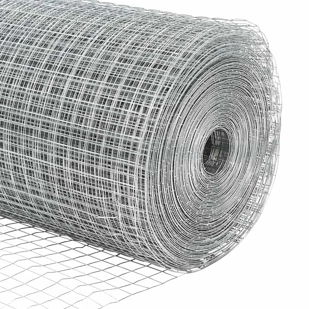 Geschweißter Drahtzaun Silber 1000 x 40 cm für Außenbereich