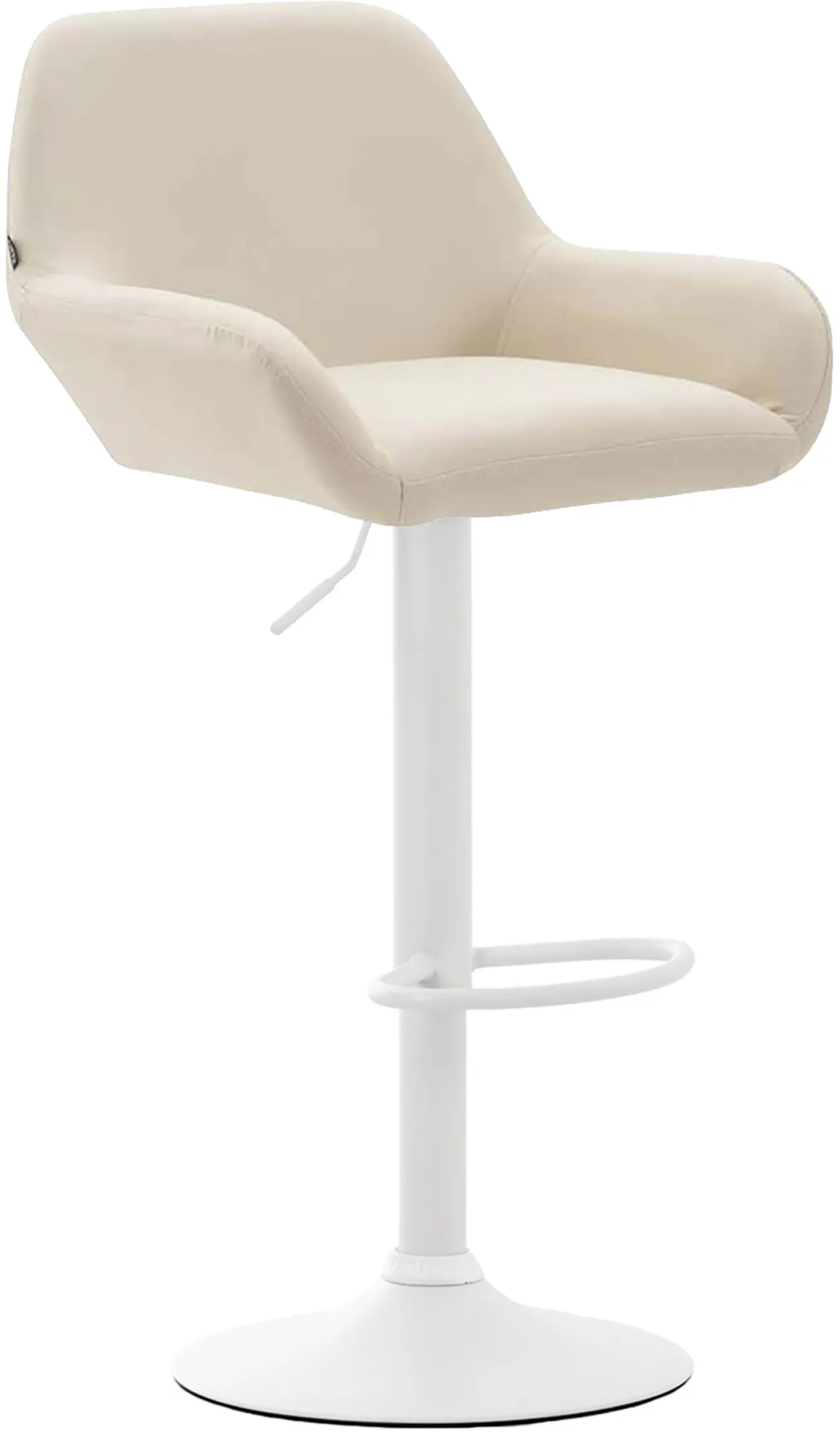 Barhocker Braga Kunstleder 89-109x51x52 cm creme