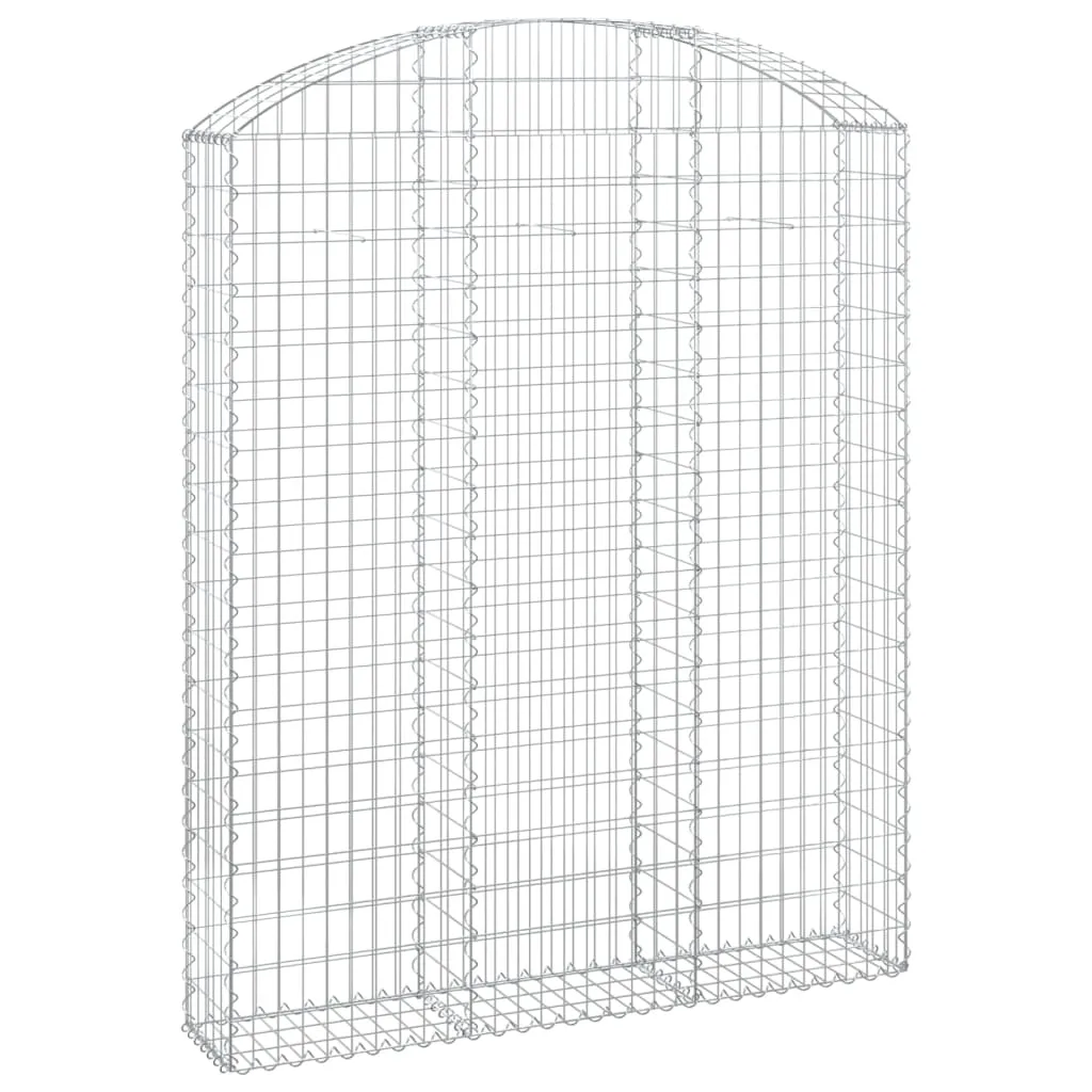 Gabionenwand Hochbogen 150x30x180/200 cm Silber Verzinktes Eisen