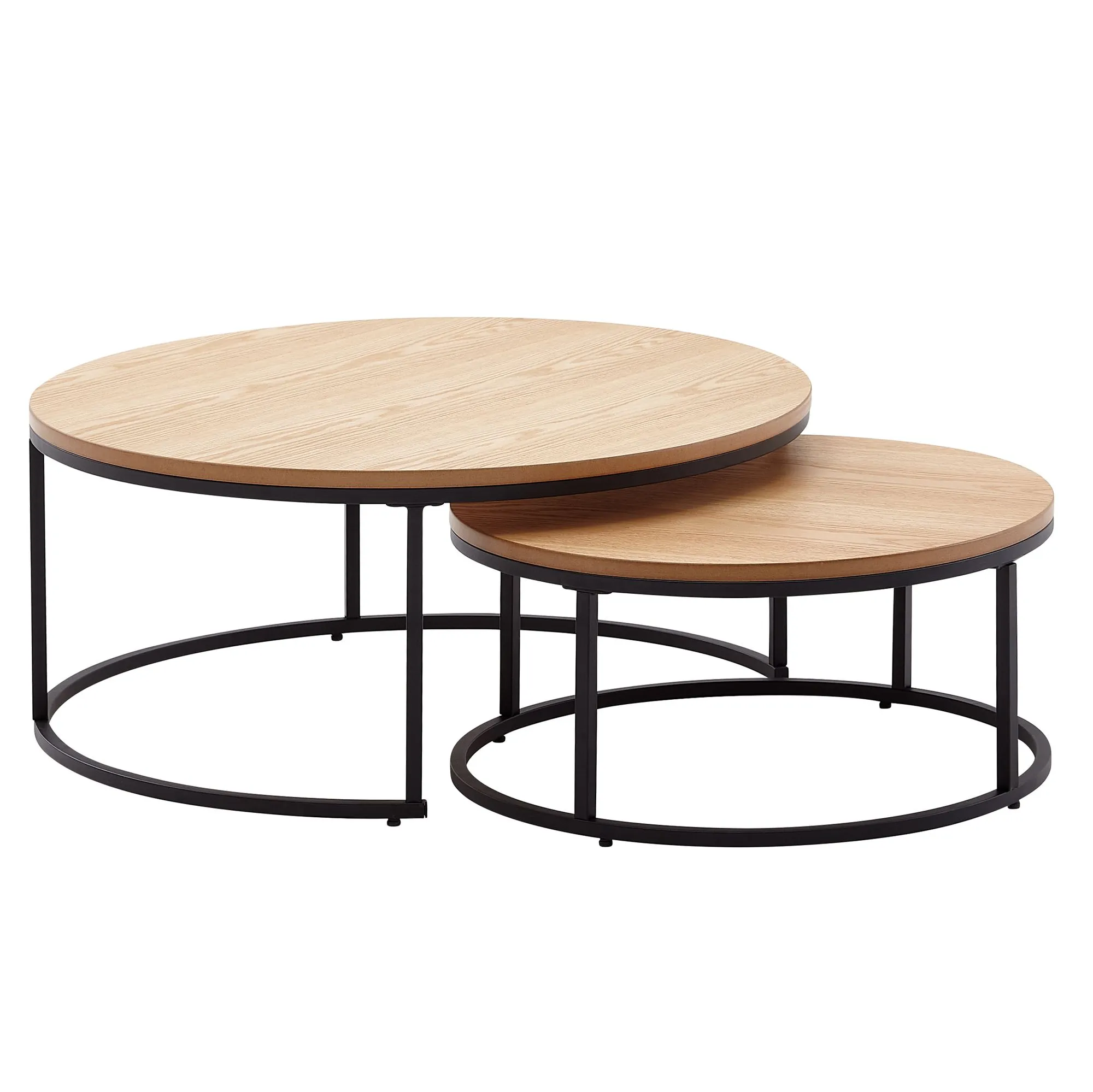 tinkaro Sofatisch Set YUVA Eiche Holz 2er Set Couchtisch modern tinkaro Sofatisch Set YUVA Eiche Holz 2er Set Couchtisch modern