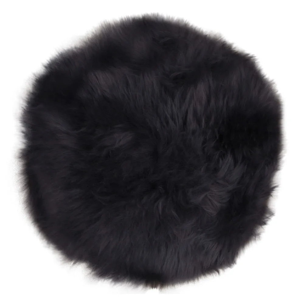 tinkaro Lammfell-Sitzauflage ø35 cm Schwarz
