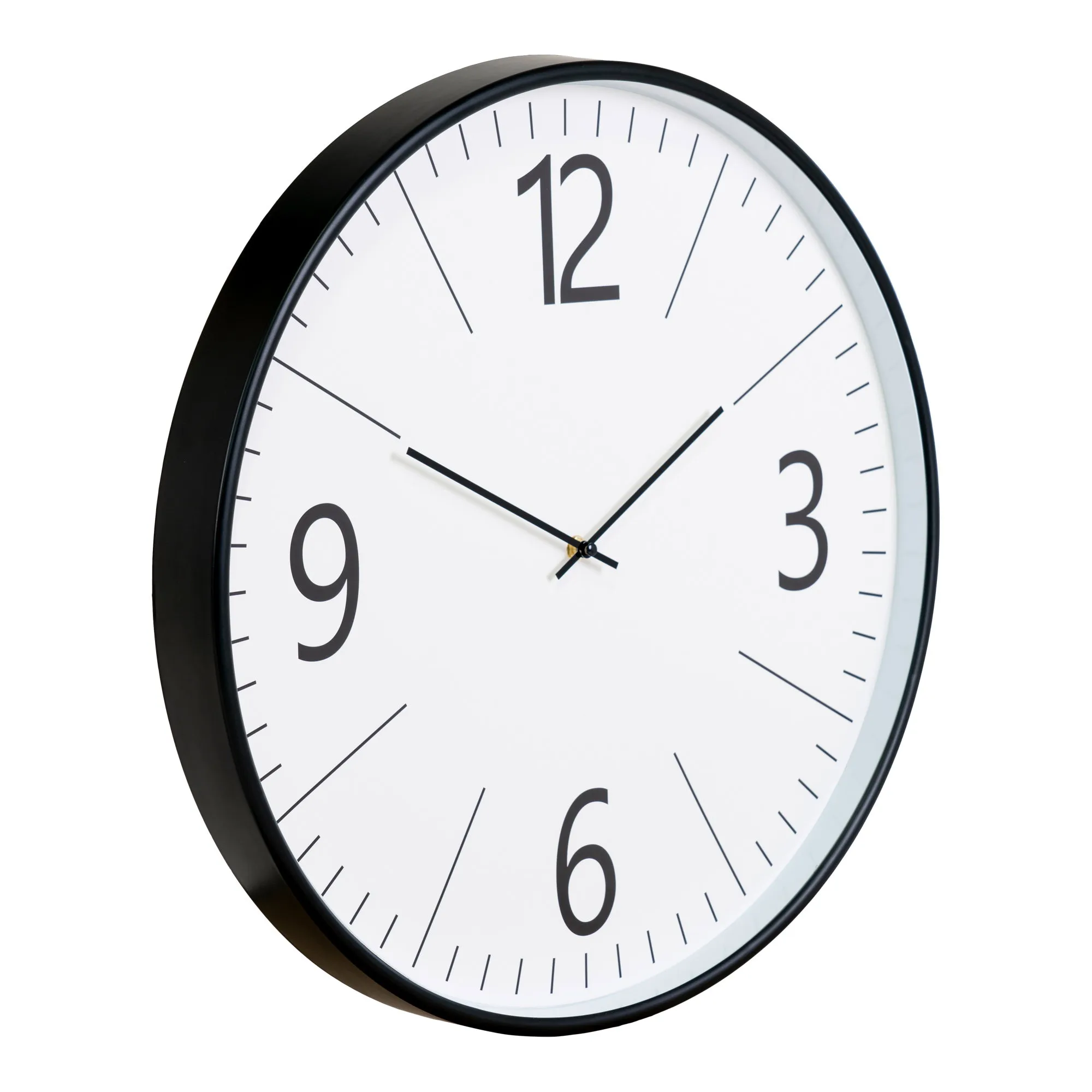 tinkaro Wanduhr Biel lautlos ø51 cm Schwarz Weiß