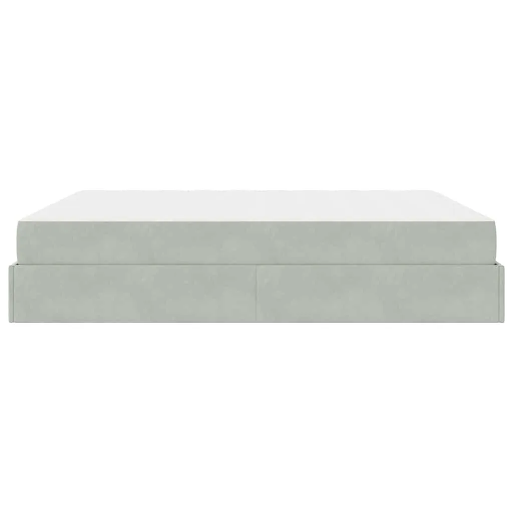 Bettgestell mit Matratze 203 x 180 x 43,5 cm Hellgrau