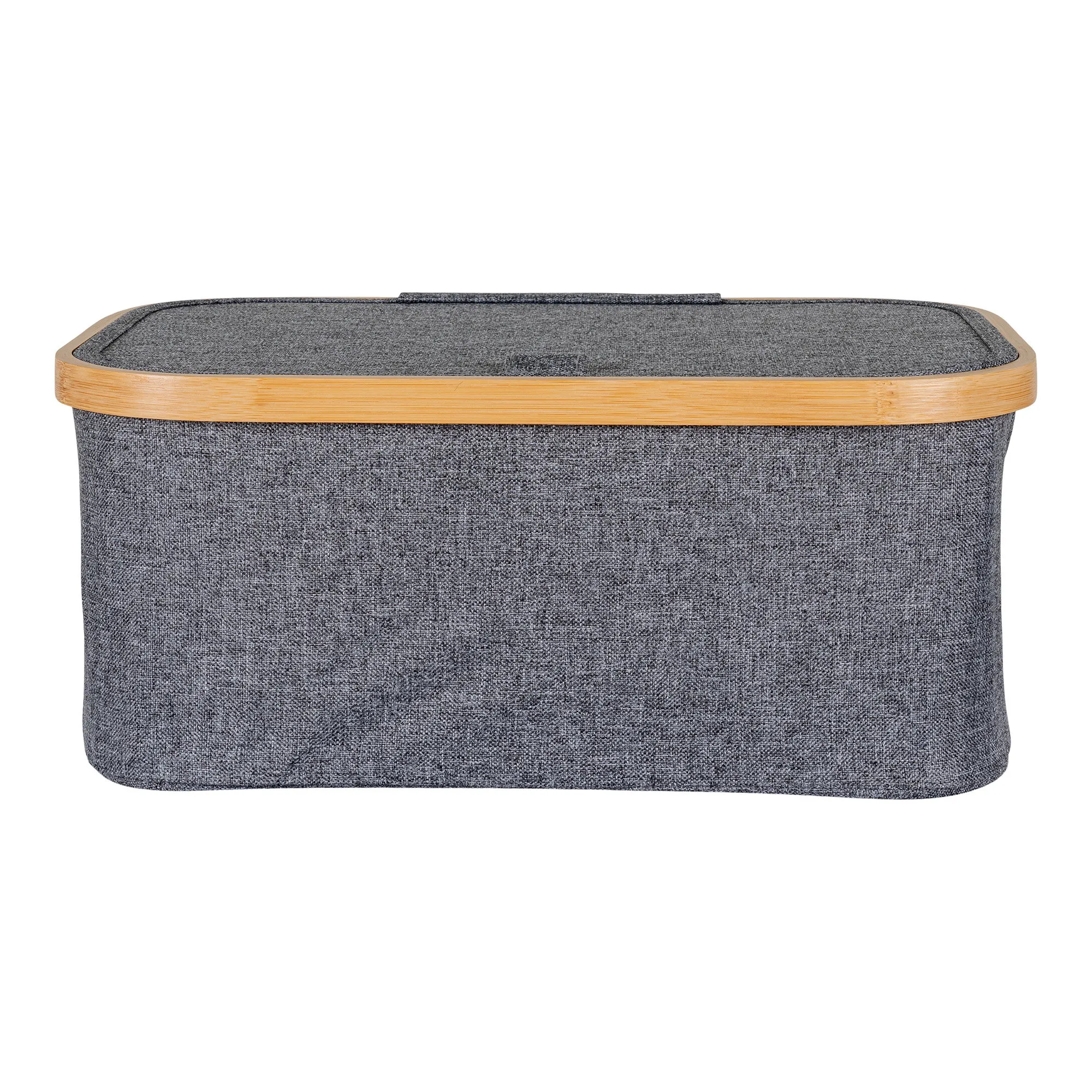 tinkaro Korb Noto Bambus/Textil 38x26x16 cm Dunkelgrau
