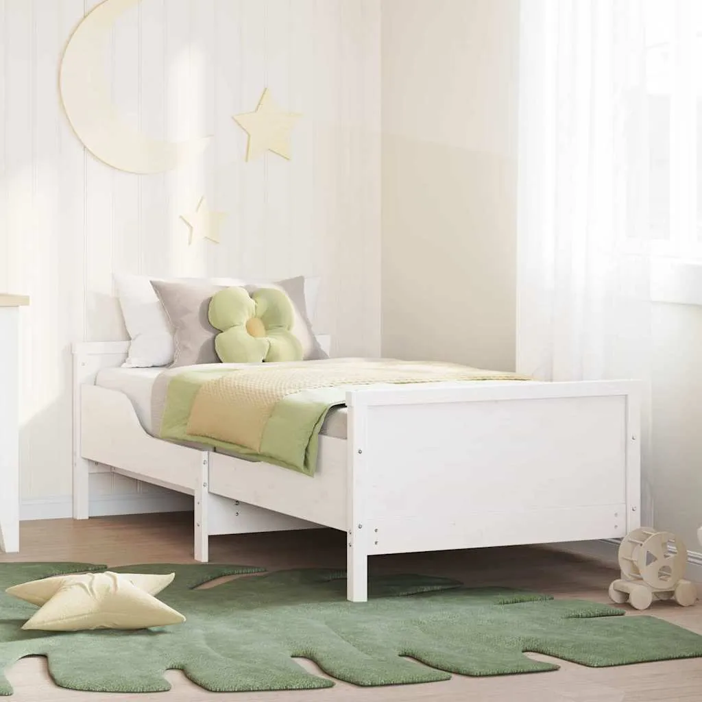 Kinderbett Massivholz 205 x 90,5 x 57 cm Weiß