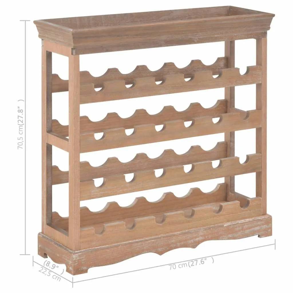 Offenes Weinregal 70 x 22,5 x 70,5 cm Braun aus MDF