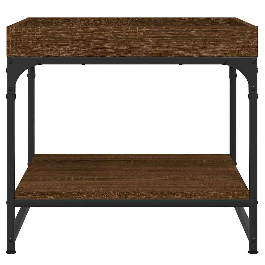 Eleganter Couchtisch 49,5 x 49,5 x 45 cm in Braun Eichen-Optik