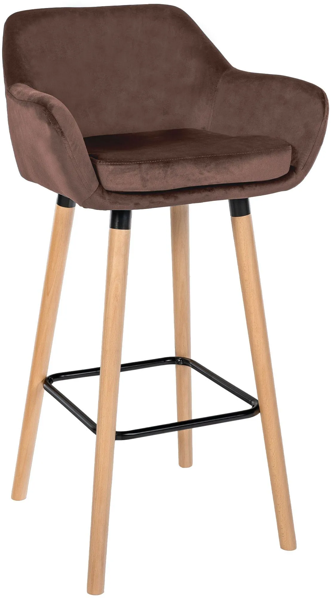 Barhocker Grant Samt 99x55x46 cm coffee