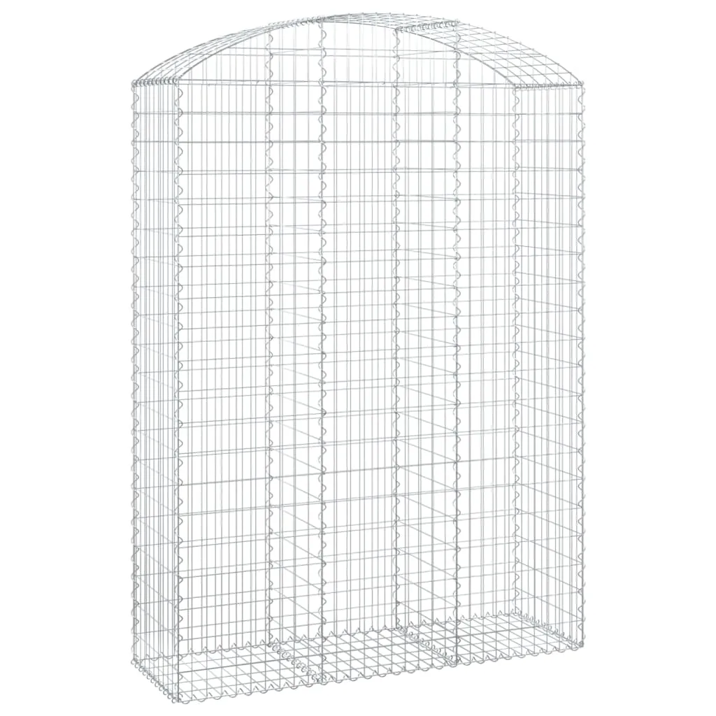 Gabionenkorb Silber 150 x 50 x 200/220 cm - Dekorative Gartenbarriere