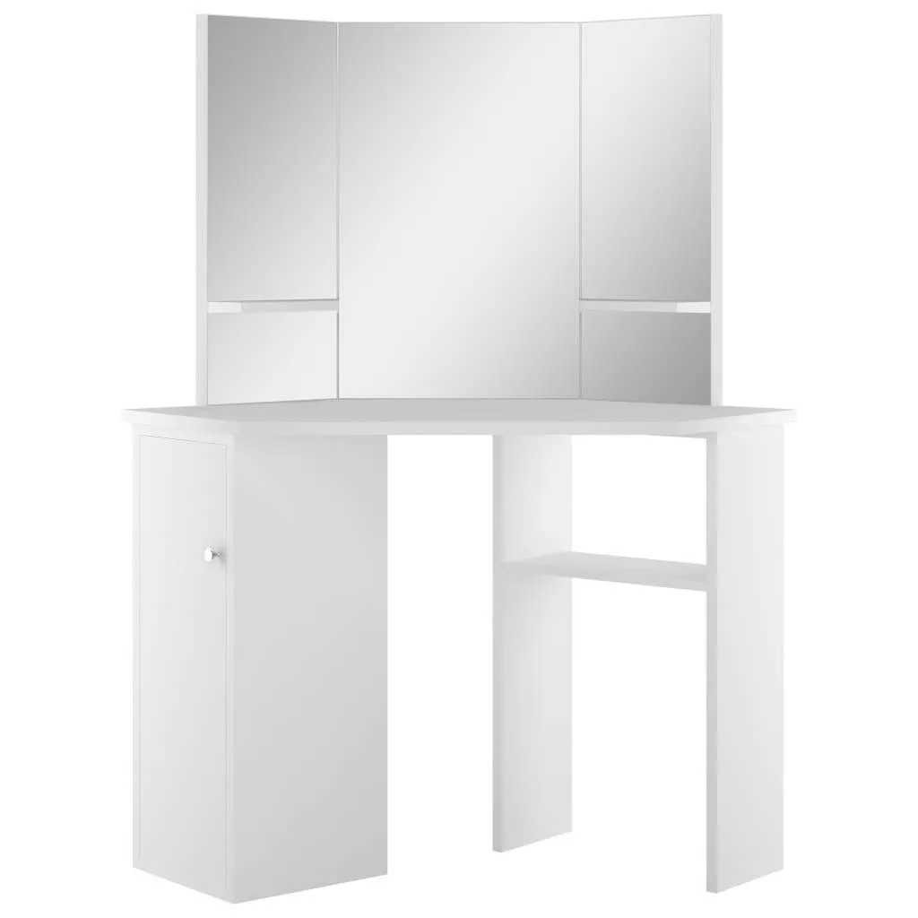 Eleganter weißer Schminktisch 111 x 54 x 141,5 cm aus MDF