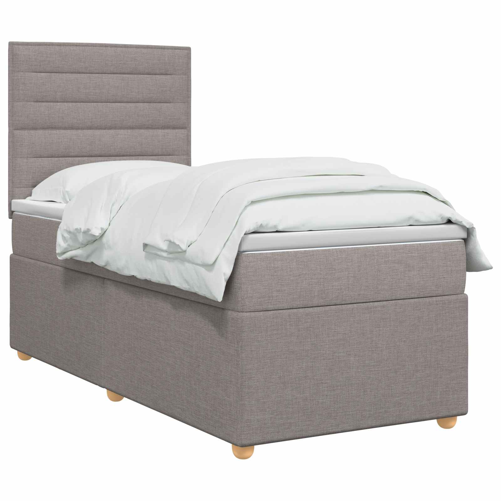Boxspringbett 100x200 cm mit LED-Beleuchtung und Matratze Taupe