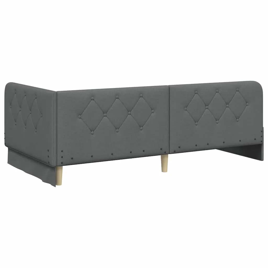 Eckbettgestell 204 x 94 x 72 cm Dunkelgrau