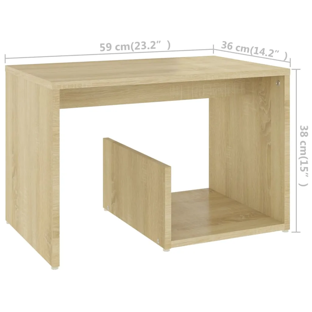 Moderner Beistelltisch Sonoma-Eiche 59x36x38 cm mit viel Stauraum