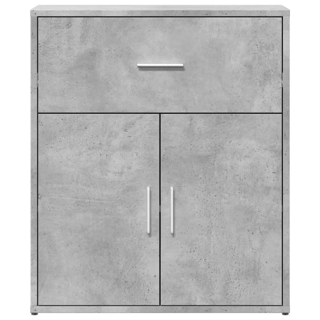 Robustes Sideboard 60x31x70 cm in Betongrau aus Holzwerkstoff