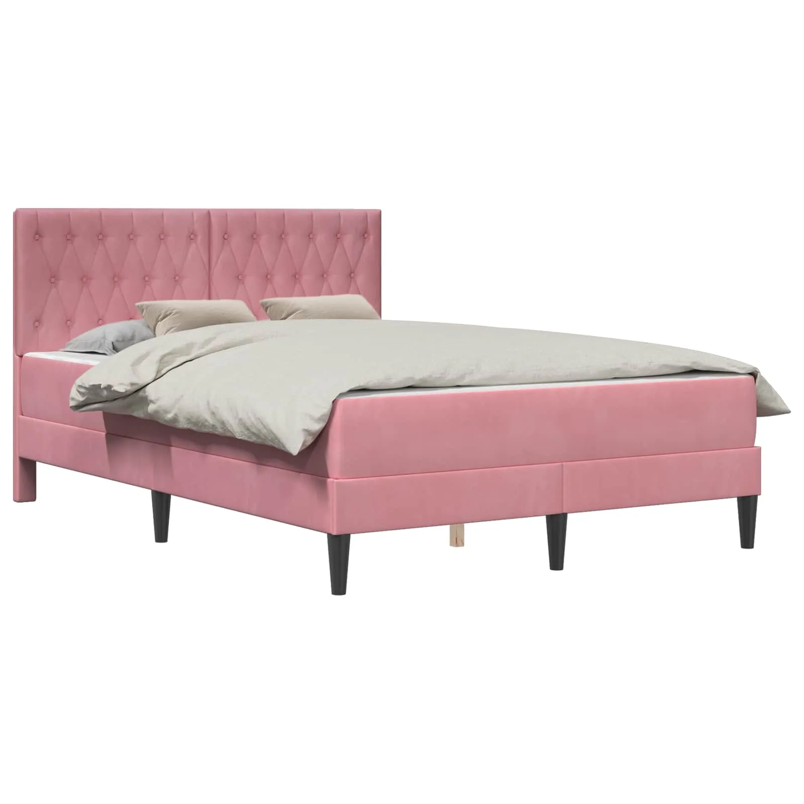 Bettgestell mit Matratze 140 x 200 cm Rosa