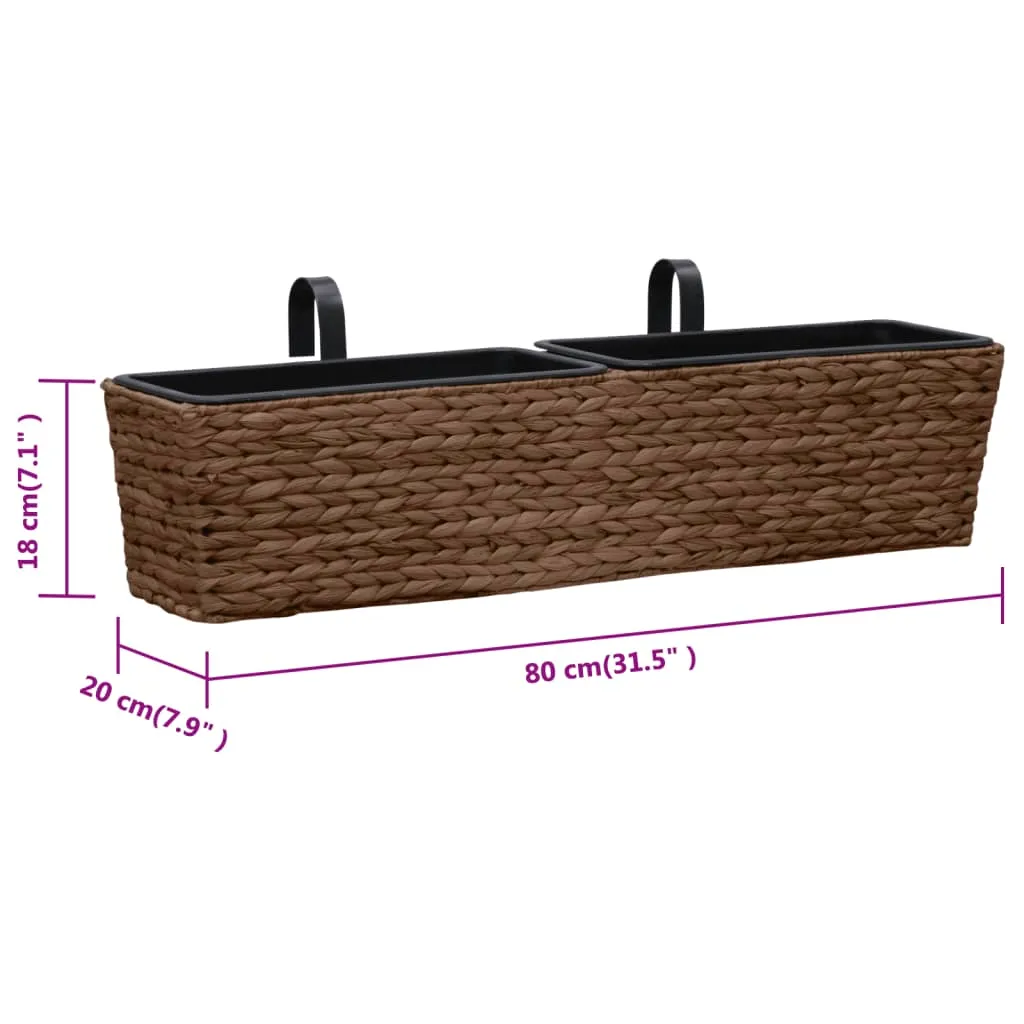 Blumentopfset Wasserhyazinthe Braun 80x20x18 cm mit 4 Innentöpfen