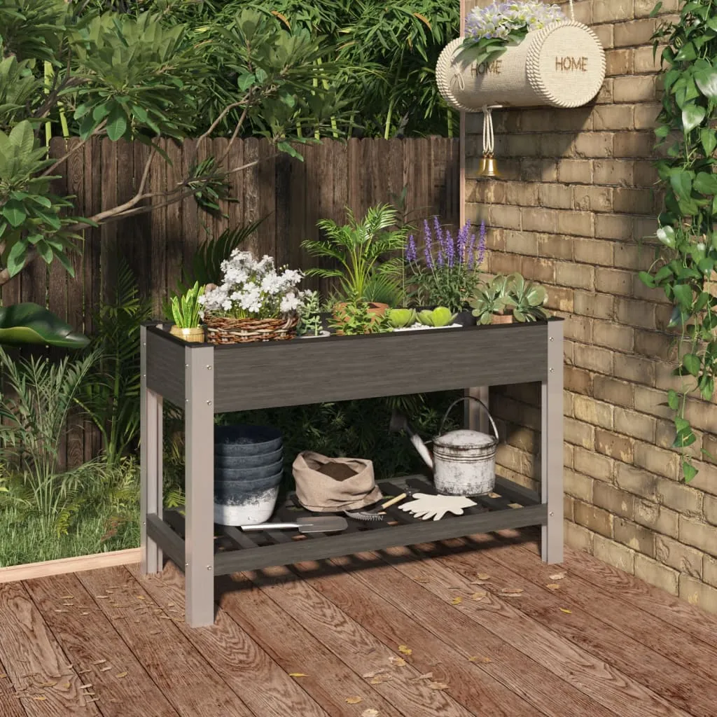 Garten-Hochbeet mit Ablage Grau 120x50x75 cm WPC