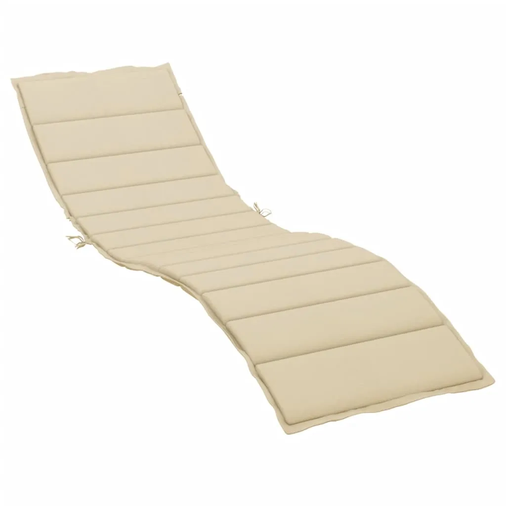 Beige Liegenauflage aus Oxford-Gewebe 200 x 60 x 3 cm