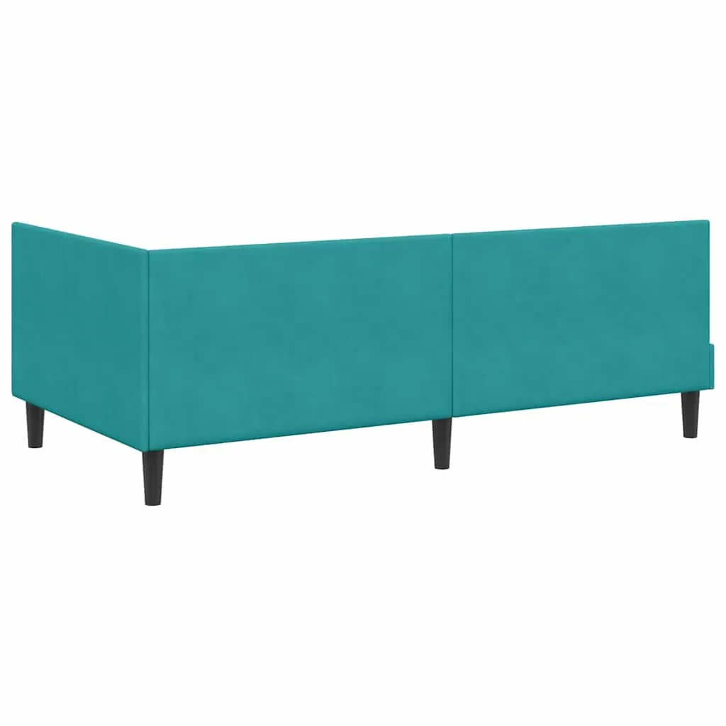 Eckbettgestell mit Matratze 194 x 94 x 72 cm Türkis