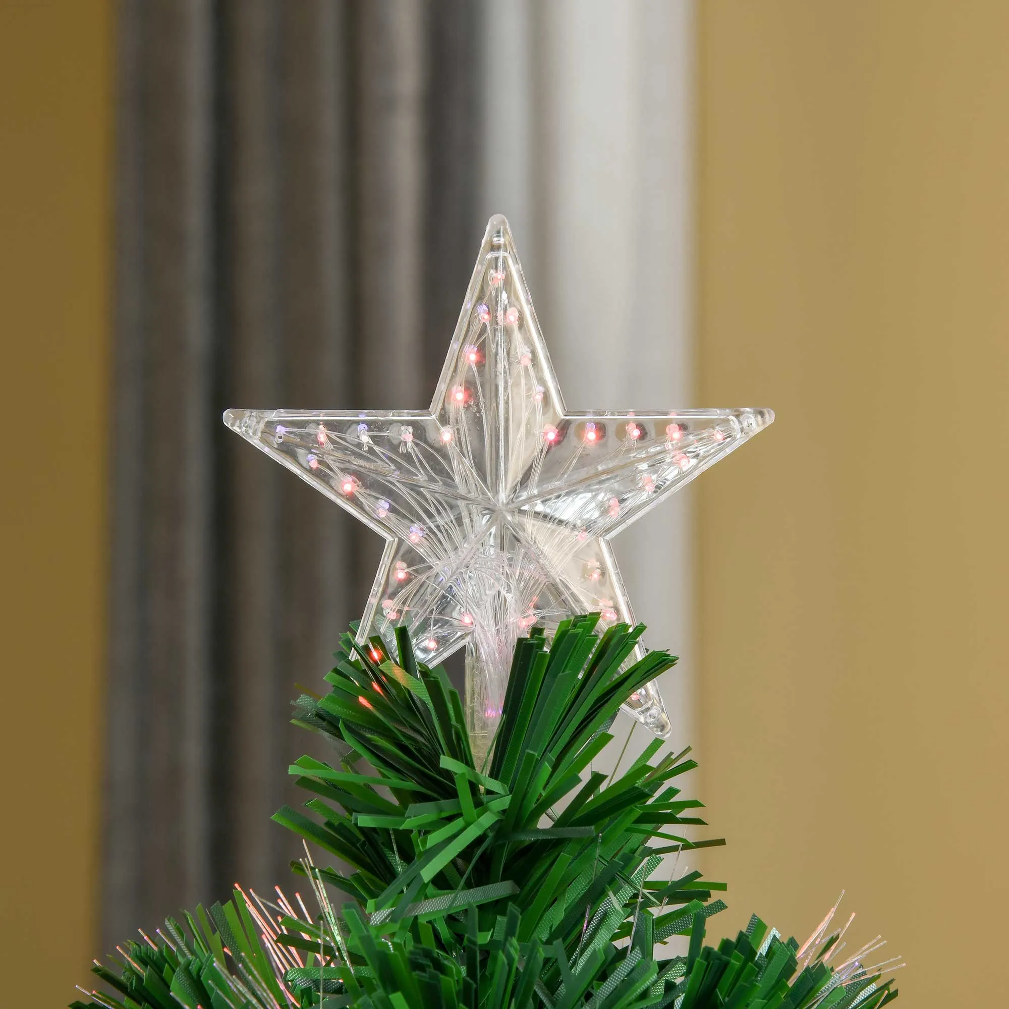 Weihnachtsbaum, Kunsttanne mit Weihnachtsschmuck, LED-Lichter, 60 x 60 x 120 cm, Grün