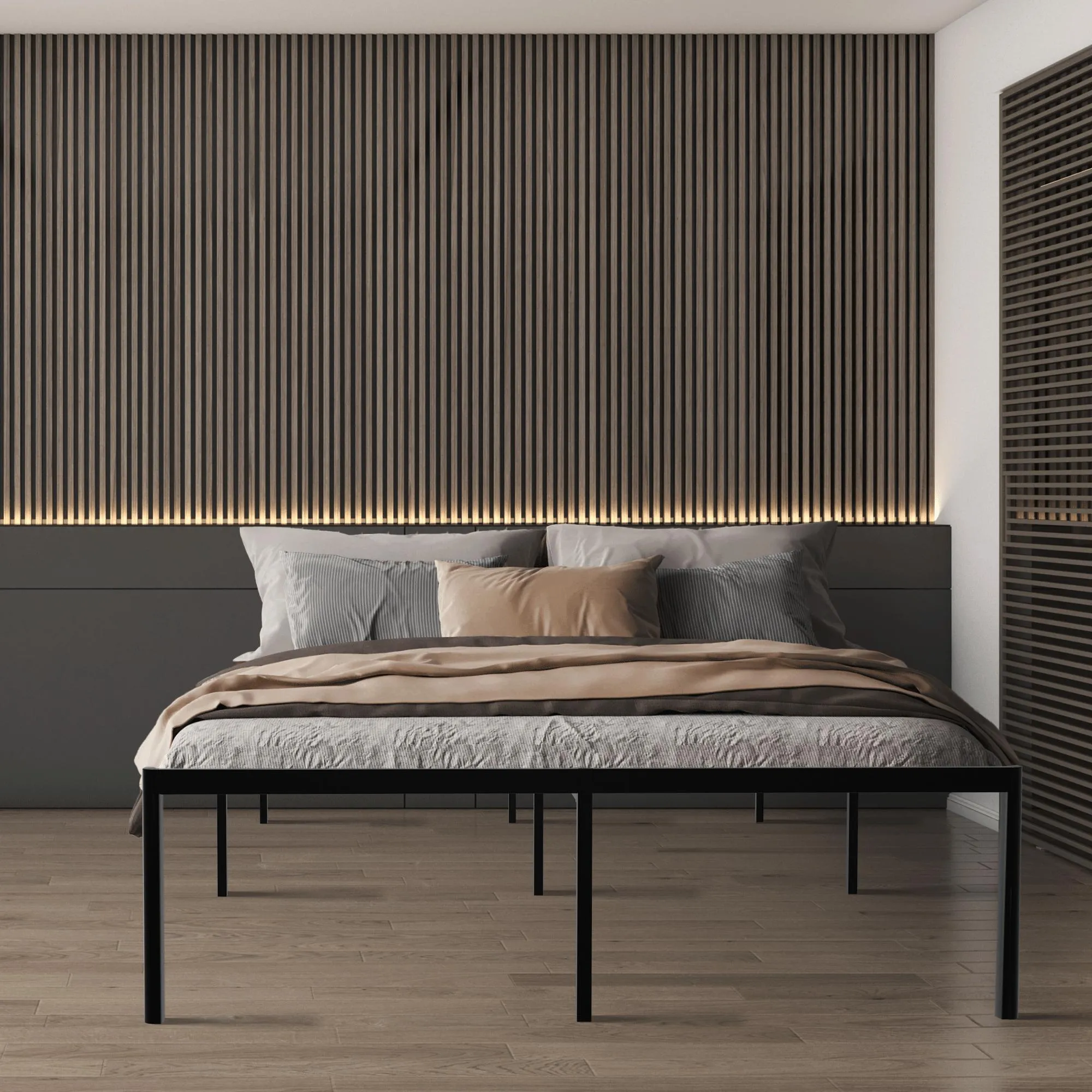 Metallbett Hamlin 140 x 200 cm schwarz
