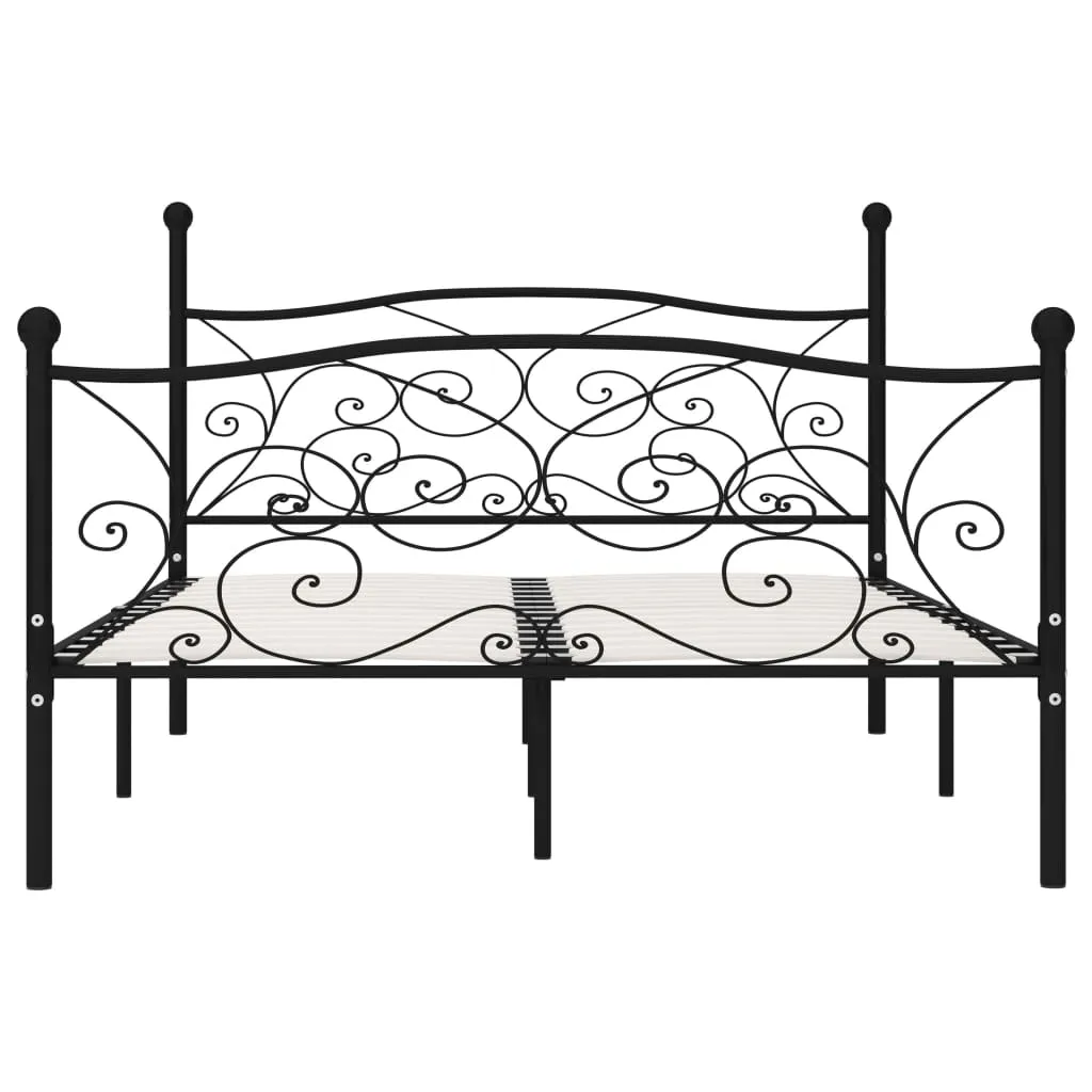 Metallbettgestell Schwarz 211x169x105 cm mit Lattenrost