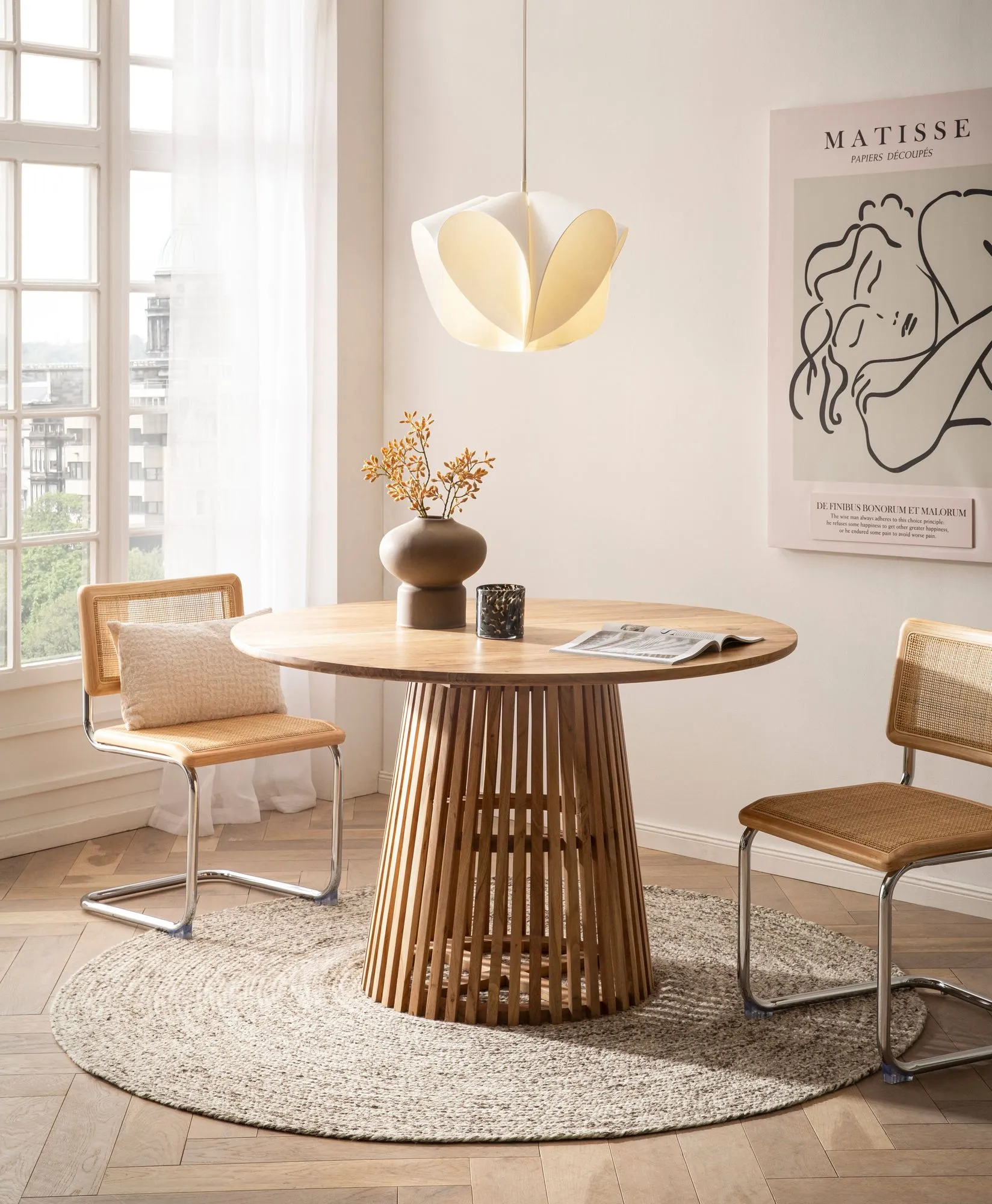 Esszimmertisch 120x120x77 cm Akazie Massivholz Hellbraun Esstisch Modern