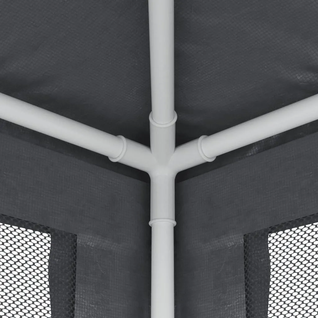 Partyzelt 297x396x246 cm Anthrazit mit wasserfestem HDPE und Mesh-Seitenwänden