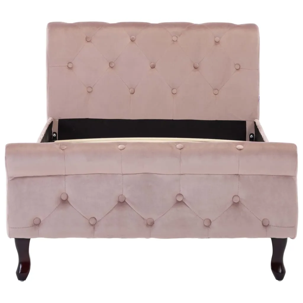 Elegantes Polsterbett Rosa 226 x 96,5 x 74 cm