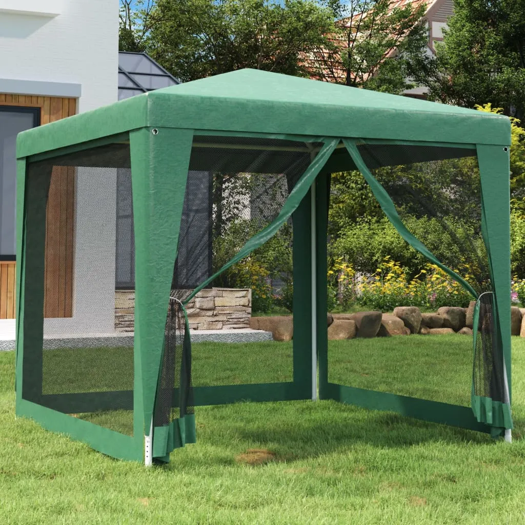 Grünes Partyzelt 250x250x245 cm mit robustem Eisenrahmen und Mesh-Seitenwänden