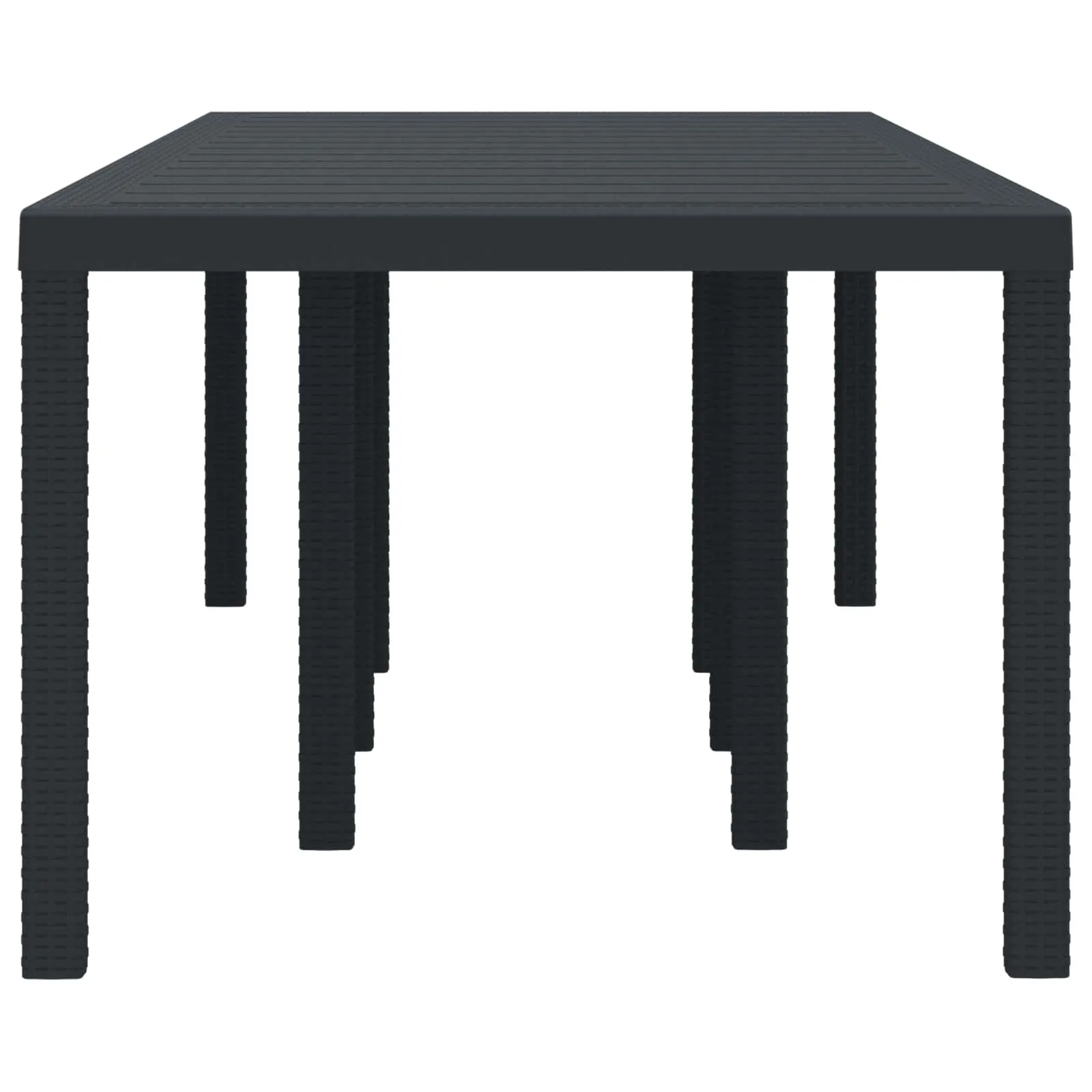 Moderner Gartentisch Poly-Rattan 250x100x73 cm Anthrazit