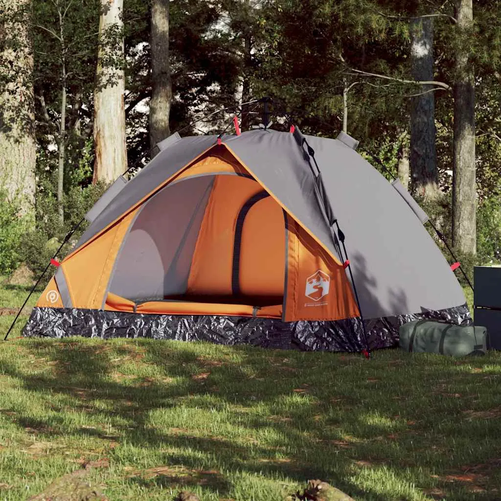 Campingzelt Kuppel 210x200x135 cm Grau und Orange