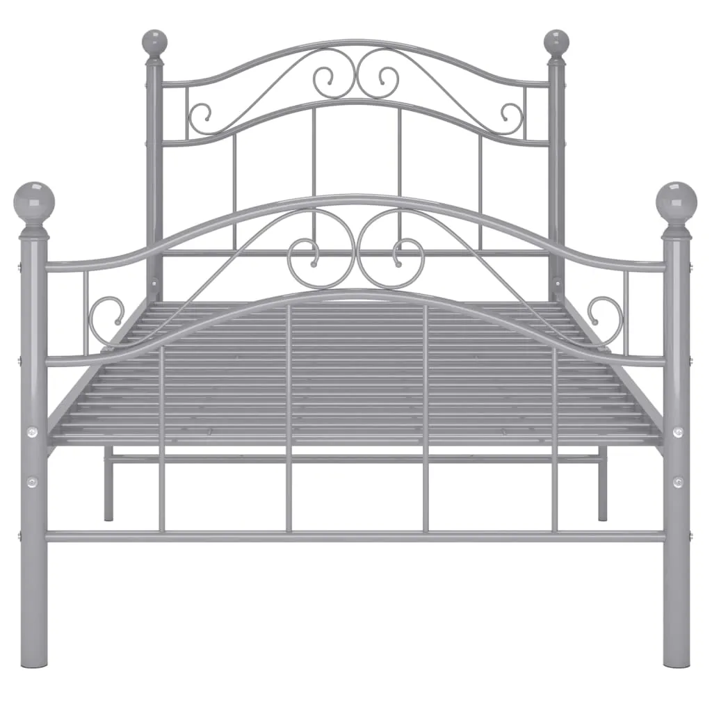 Einzelbett Metallgestell 209x97x92,5 cm Grau