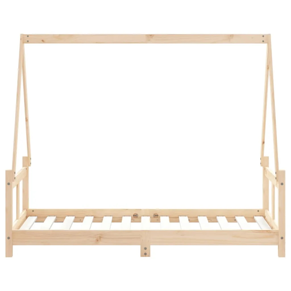 Kinderbett Hausform aus massivem Kiefernholz 165,5x85,5x133 cm natur