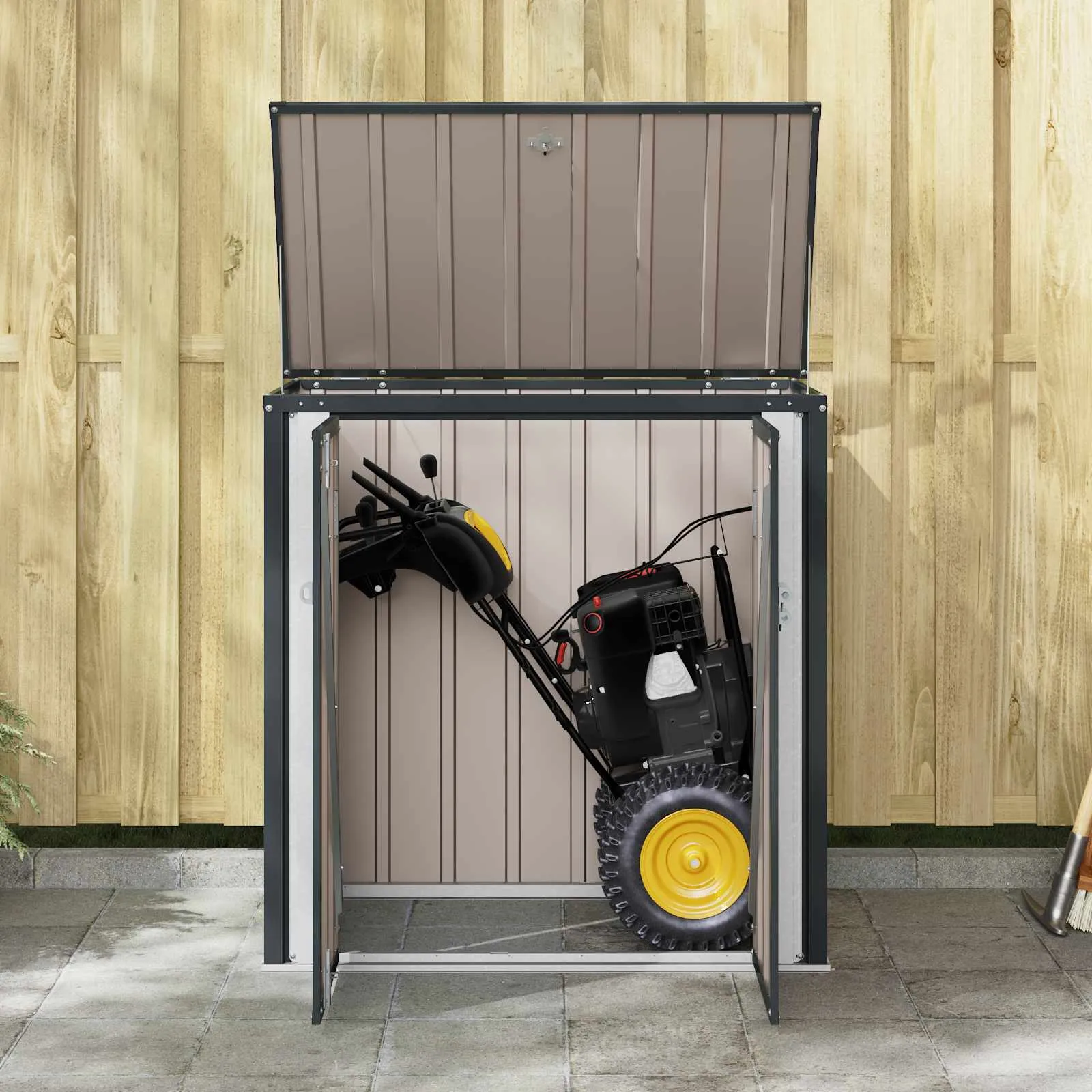 Abschließbare Gartenbox Schwarz 101,5 x 57 x 100,5 cm