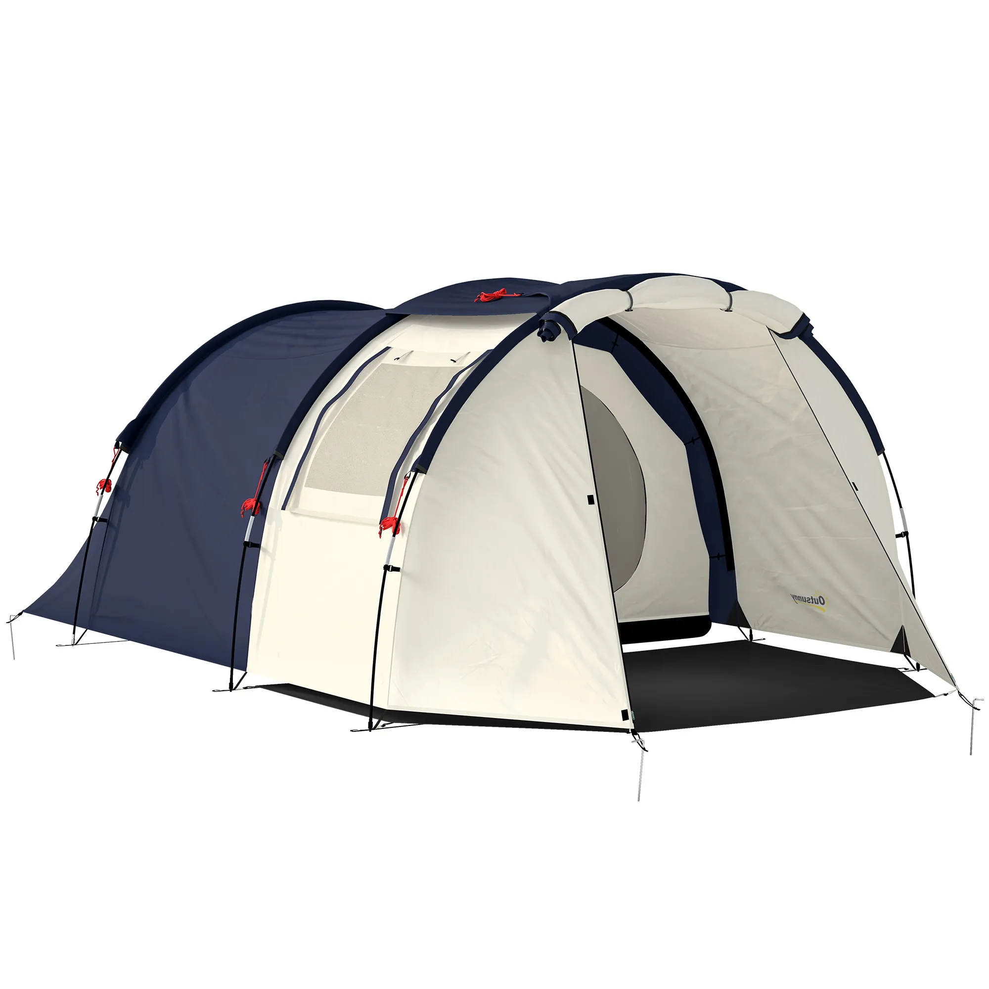 Familienzelt 4 Personen 385x240x140 cm Marineblau-Cremeweiß