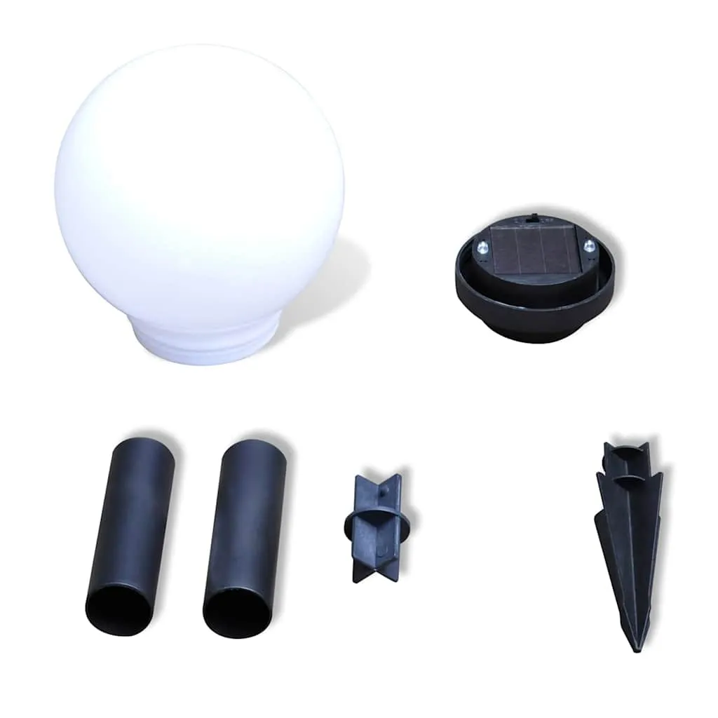 4-teilige LED-Solarleuchten, 36/47 cm, glänzend Weiß