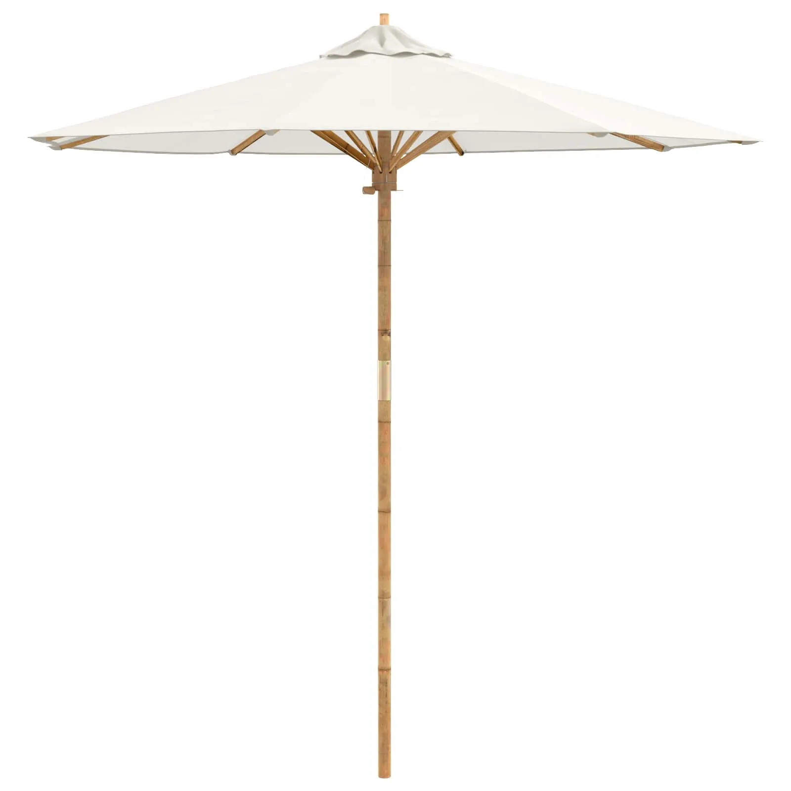 Garten-Sonnenschirm Cremeweiß Ø 217 x 230 cm Bambus