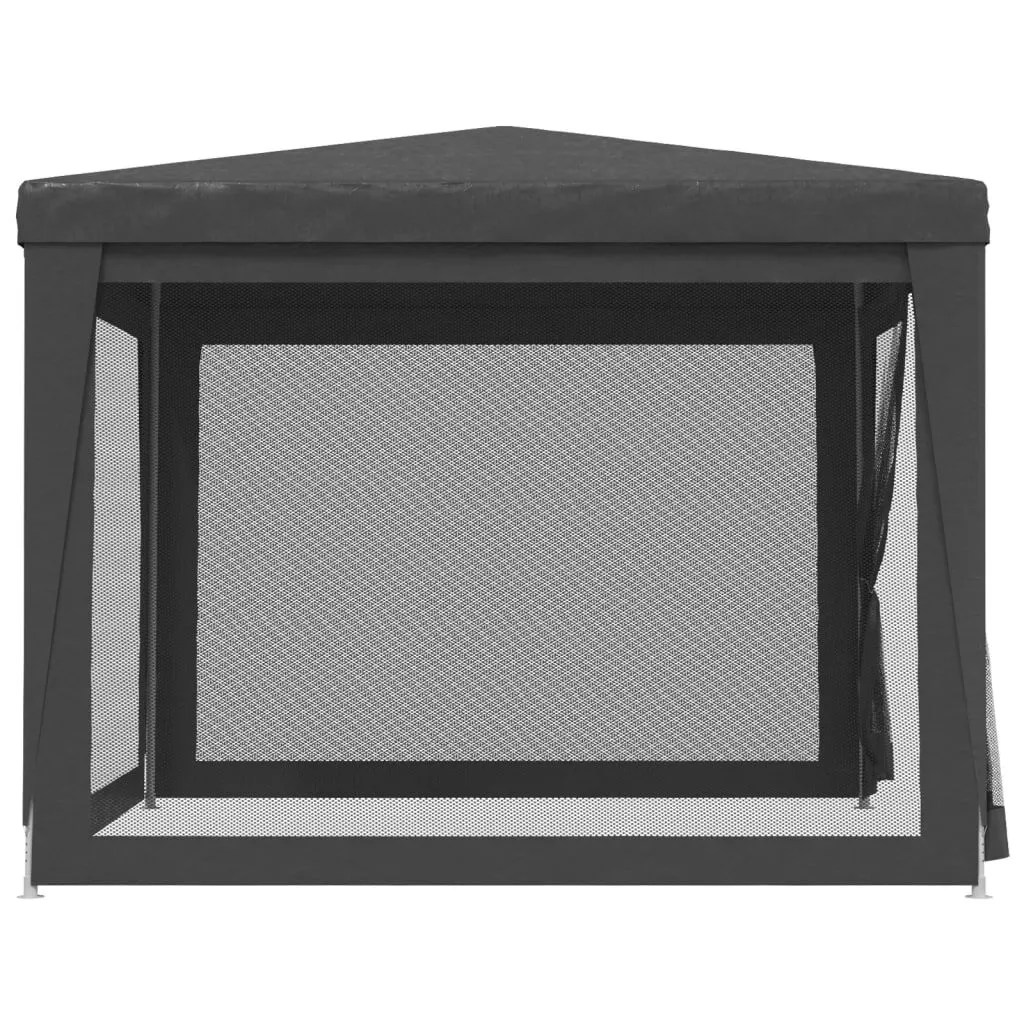 Partyzelt 300x300x246 cm Anthrazit mit wasserfestem HDPE und Mesh-Seitenwänden