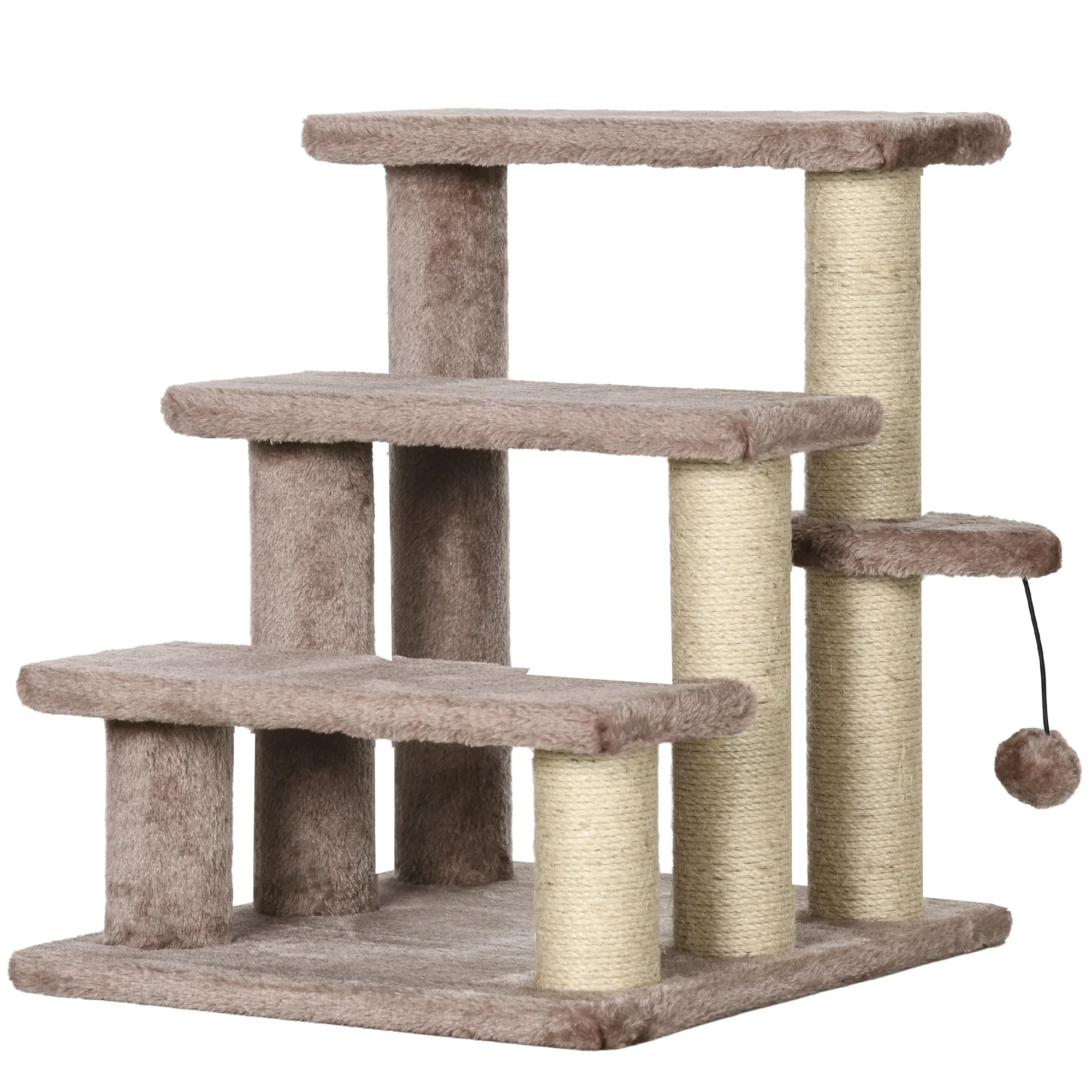 Haustiertreppe Braun 45L x 40B x 48H cm mit Spielball