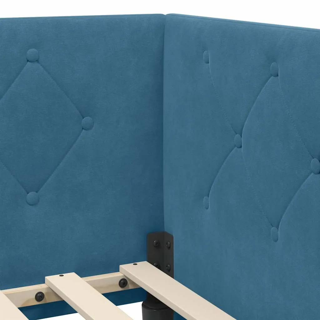 Eckbett mit Matratze 194 x 94 x 72 cm Blau