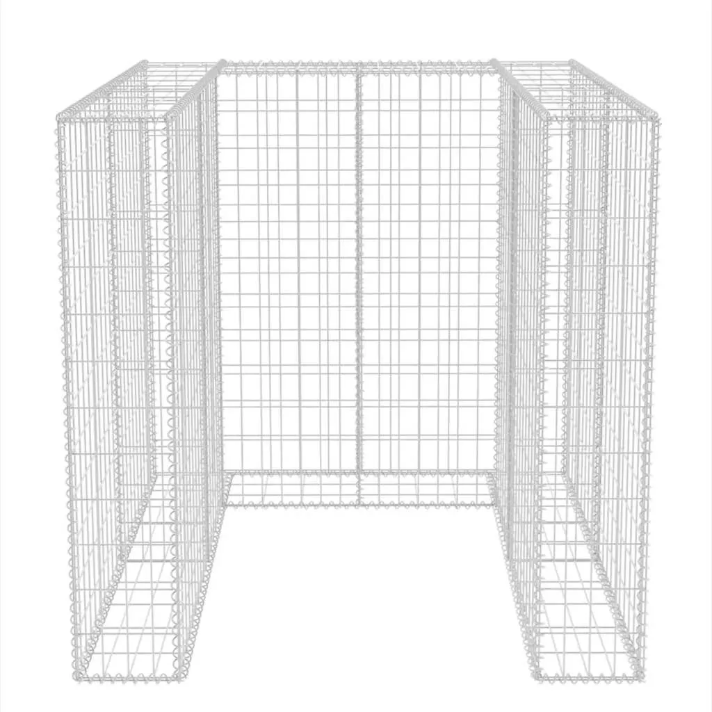 Gabionen-Mülltonnenverkleidung 110x100x120 cm Silber