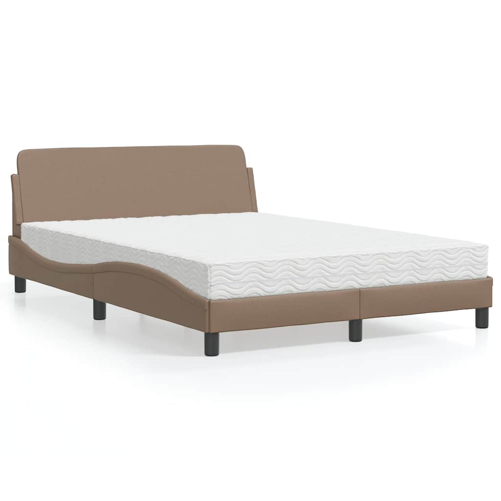 Bettgestell mit Schaumstoffmatratze 218x125x74,5 cm Cappuccino-Braun