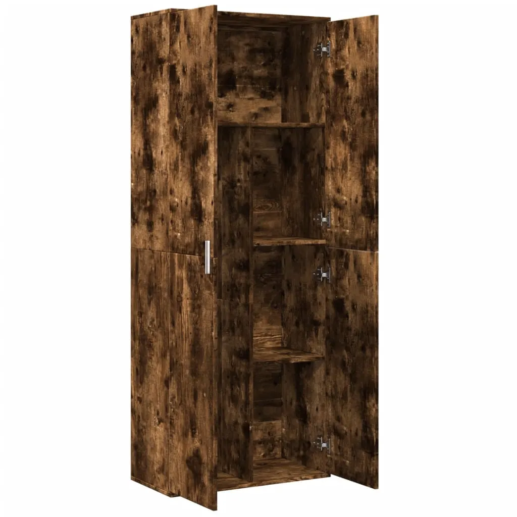 Highboard Massivholz Räuchereiche 70 x 35 x 180 cm