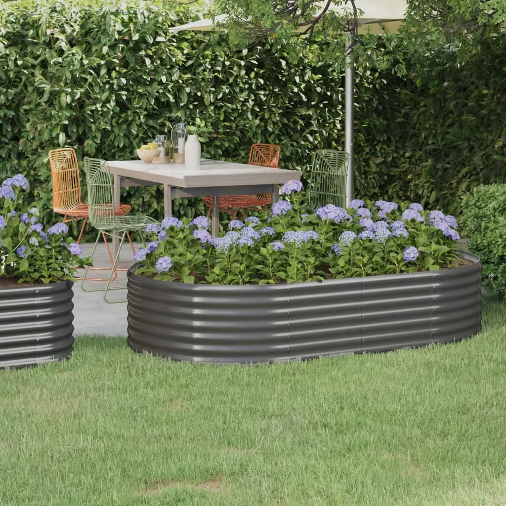 Hochbeet Verzinkter Stahl 175x100x36 cm Grau